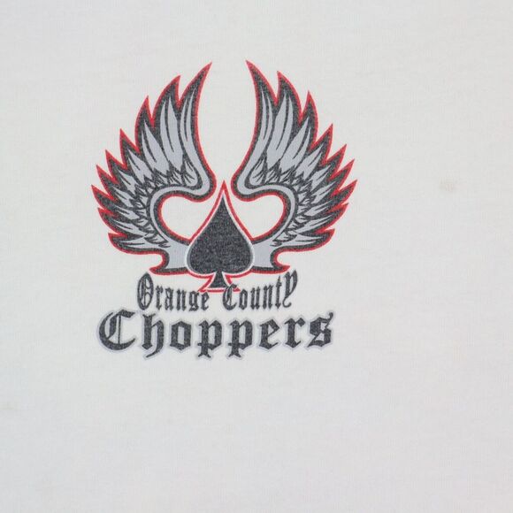Vintage Y2K Orange County Choppers T-Shirt Dice Flames Wings Biker Tee M Medium - Picture 3 of 7